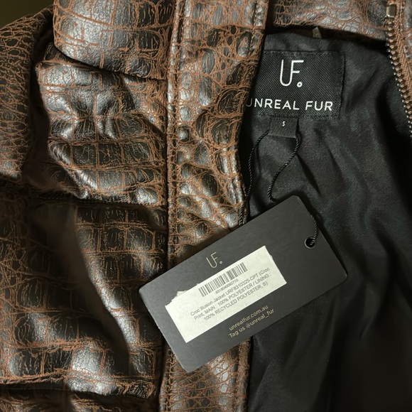 NWT UNREAL FUR Crocodile effect padded jacket - Picture 7 of 8